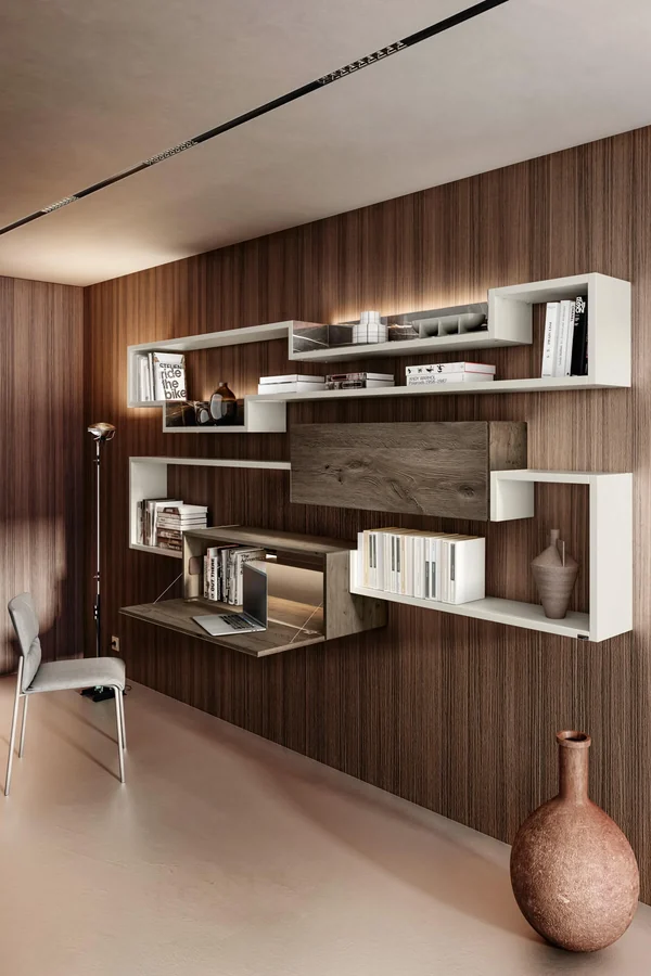 Ufficio - Lago - Libreria A Parete Con Scrivania